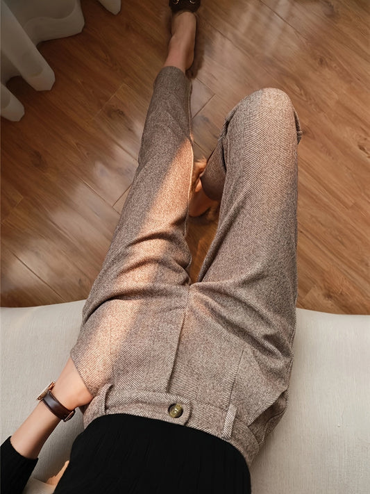 Jameson™ Fitted Herringbone Trousers