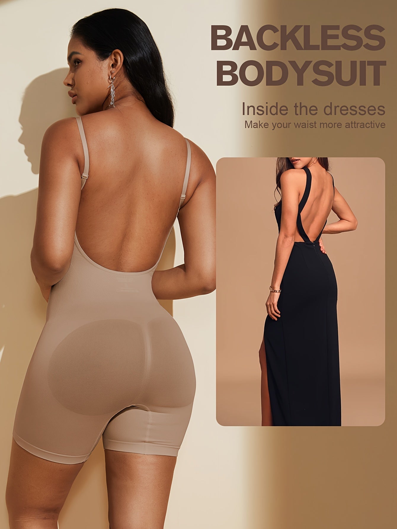 Odette™: Backless Shaping Bodysuit | with padding