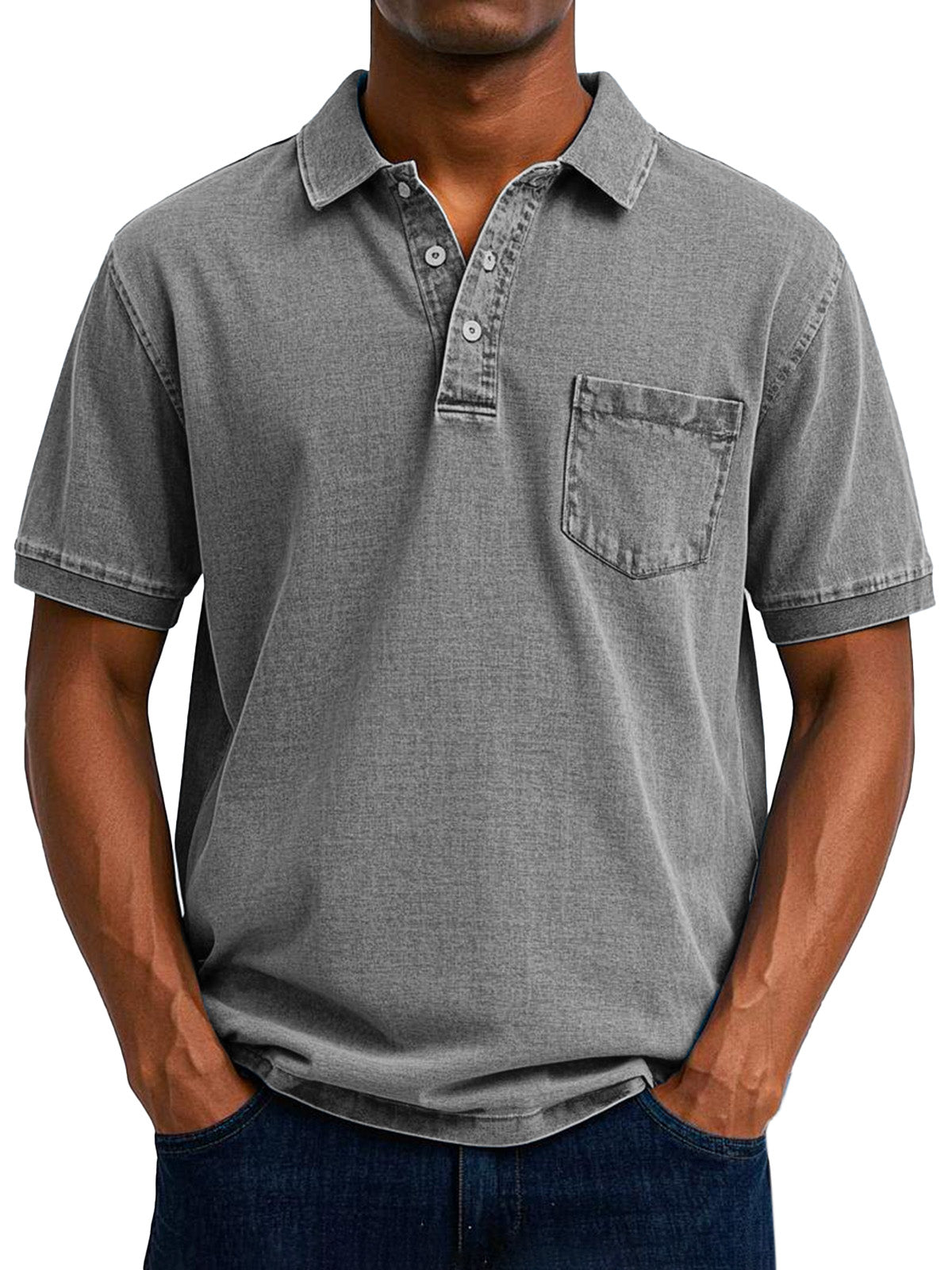 Bas - Vintage casual polo shirt for men