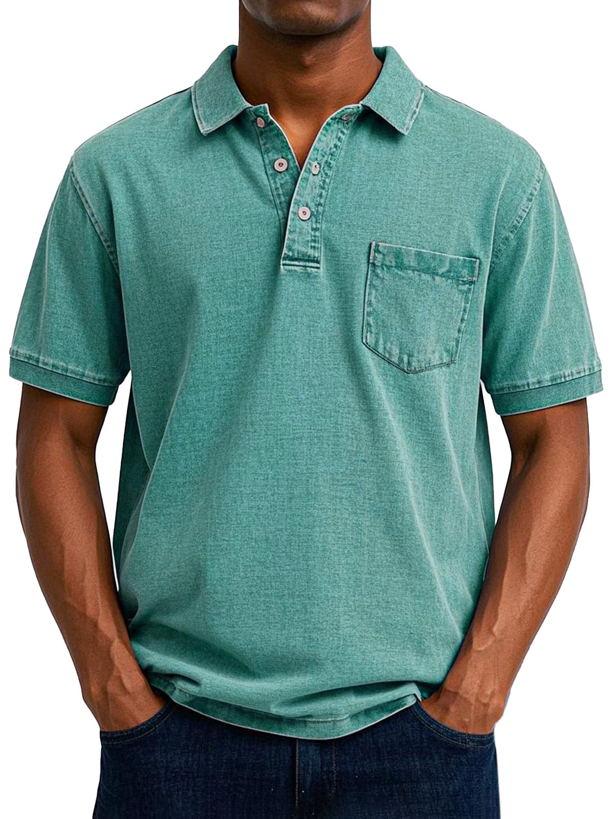 Bas - Vintage casual polo shirt for men