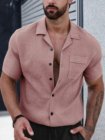 Colin | Men's shirt with plain buttons and patch pockets