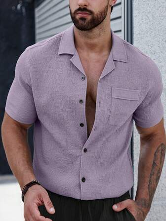 Colin | Men's shirt with plain buttons and patch pockets