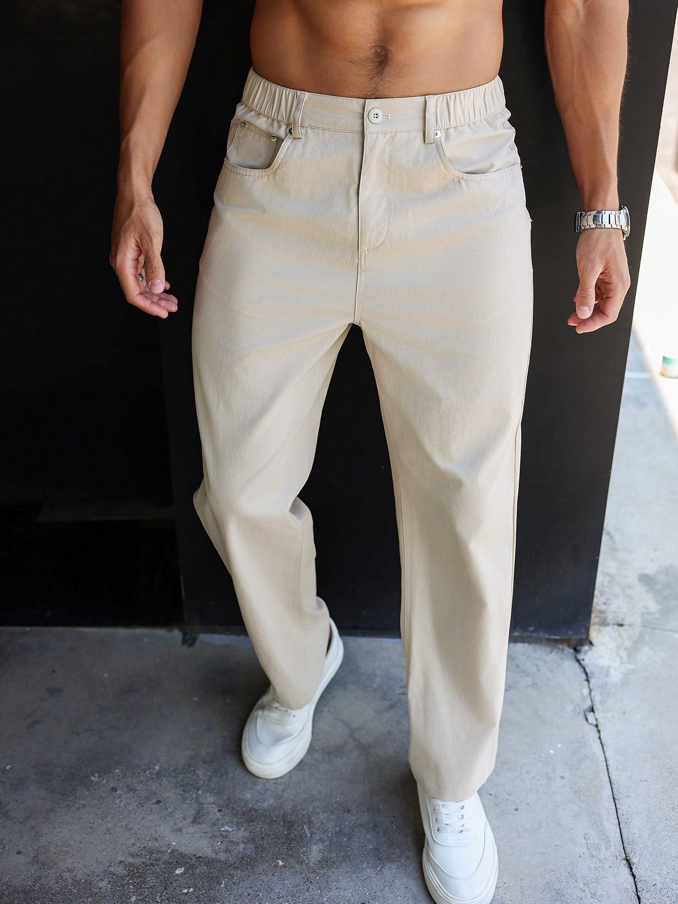 Arthur | Plain straight-leg trousers for men