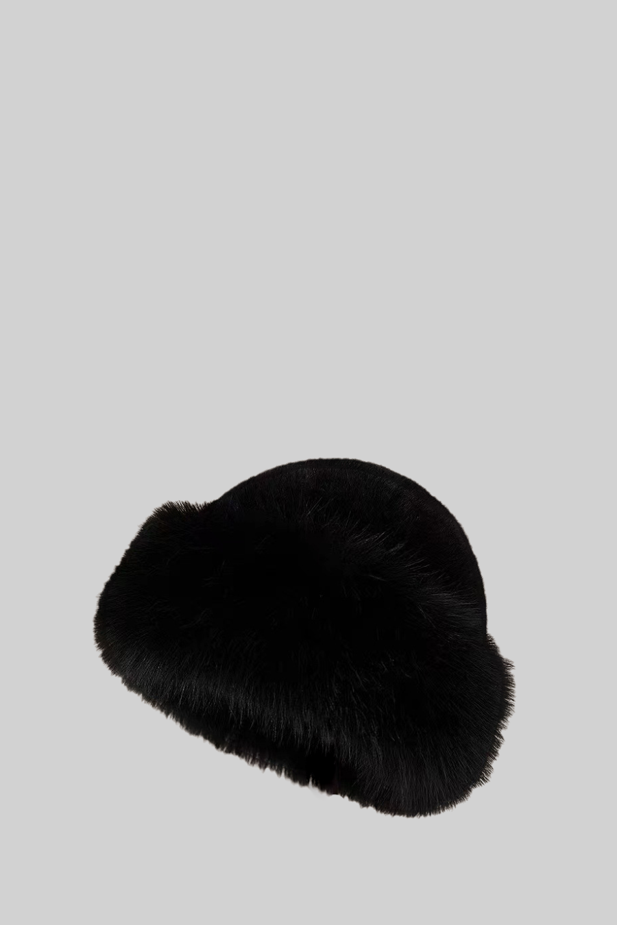 NoireLuxe™: Black Furry Hat with Wide Brim