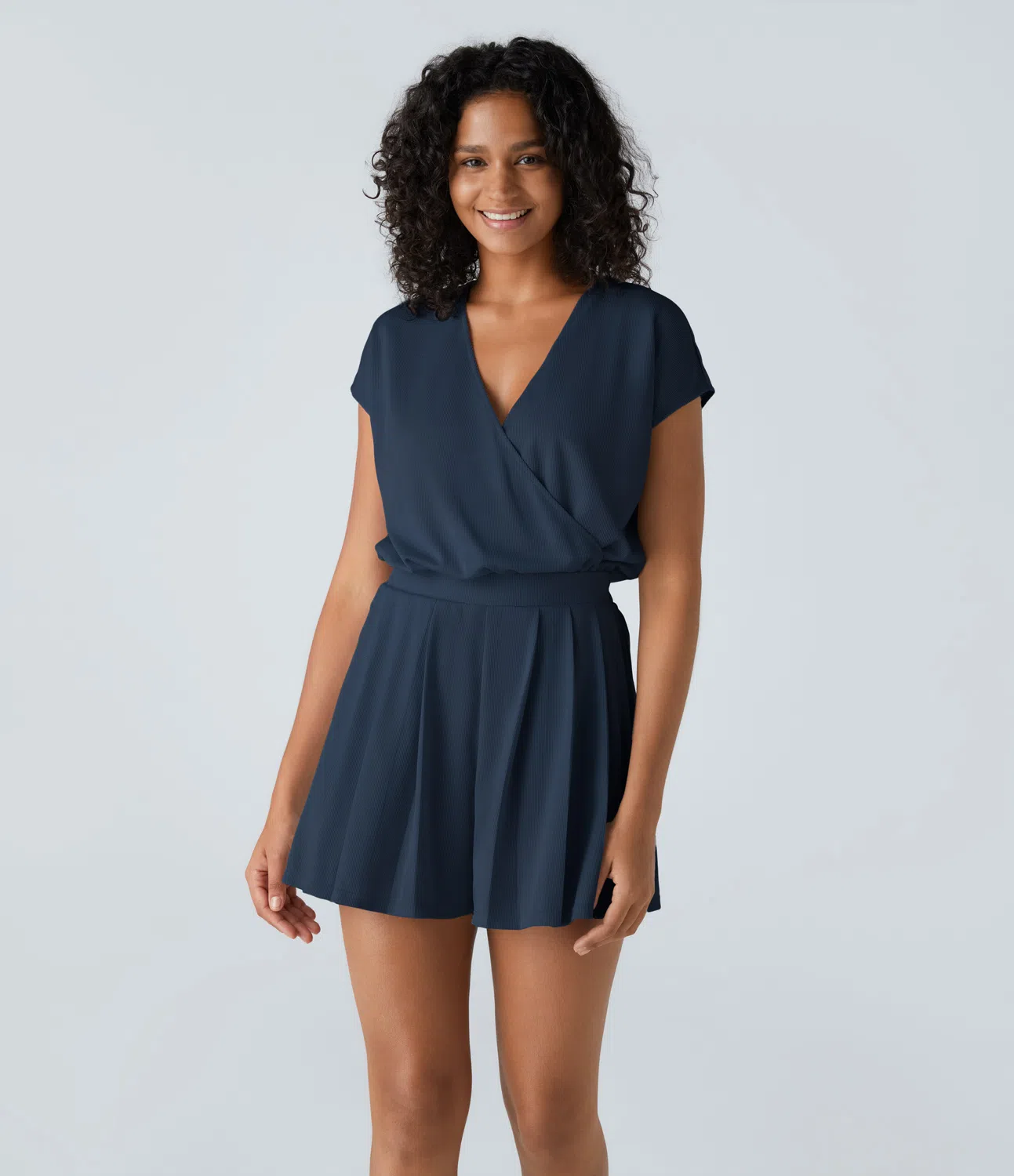 Helly | Women's short casual jumpsuit with V-neck