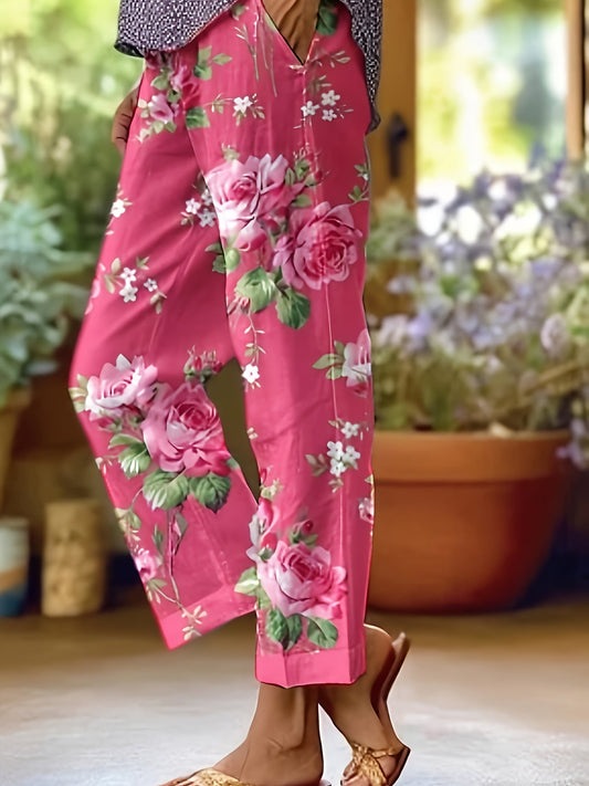 Florya™ - Airy Floral Trousers for a Feminine Summer Look