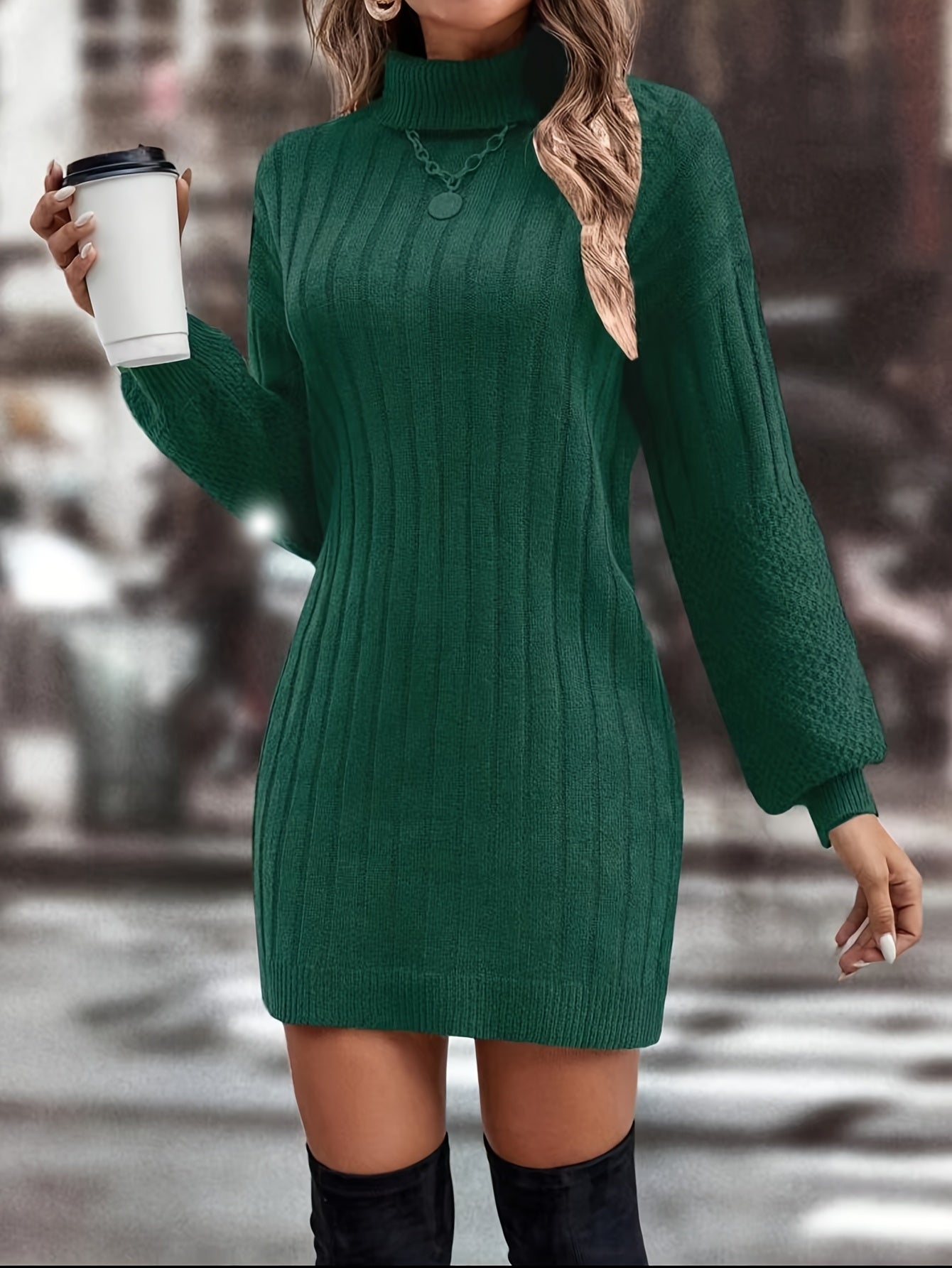 Clara™ Knitted Turtleneck Dress