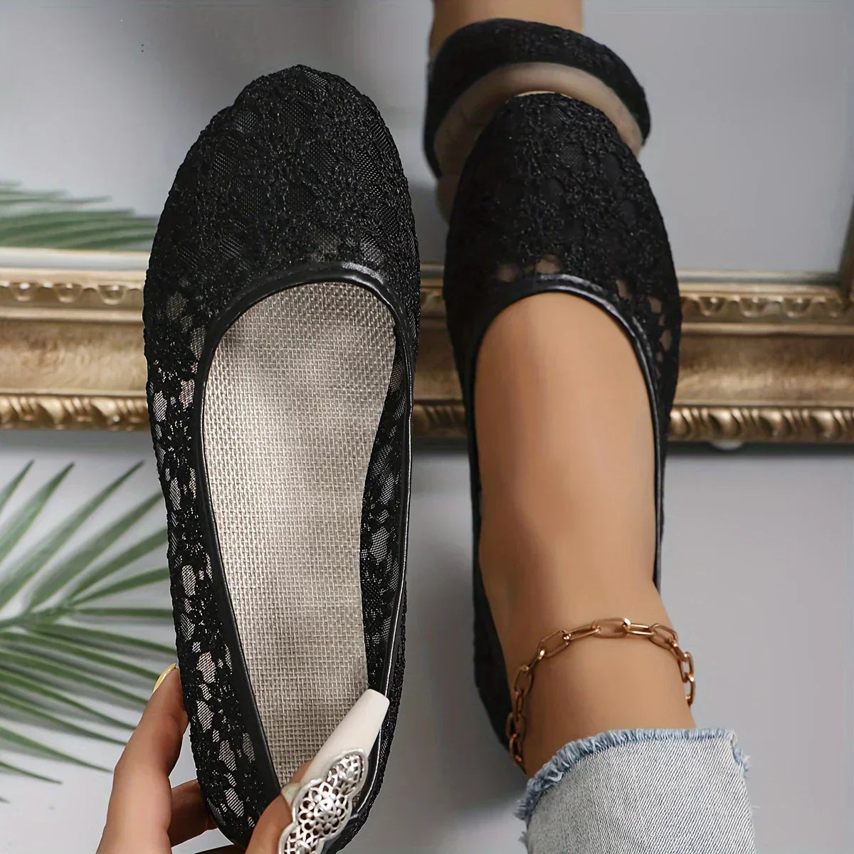 Fleur - Ballerinas with Flower Pattern