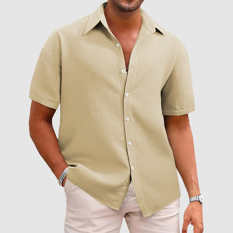 Sam | Casual Men's Shirt with Waffle Pattern