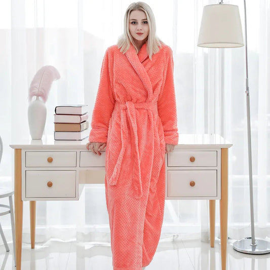 Fleece bathrobe - comfortable ladies dressing gown