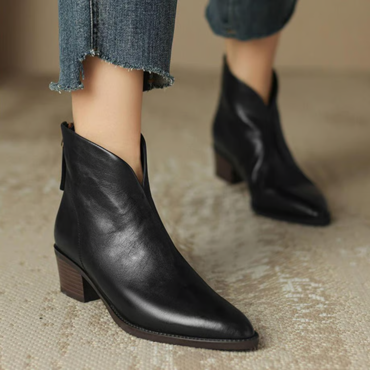 Luna - Leather Midi Boots