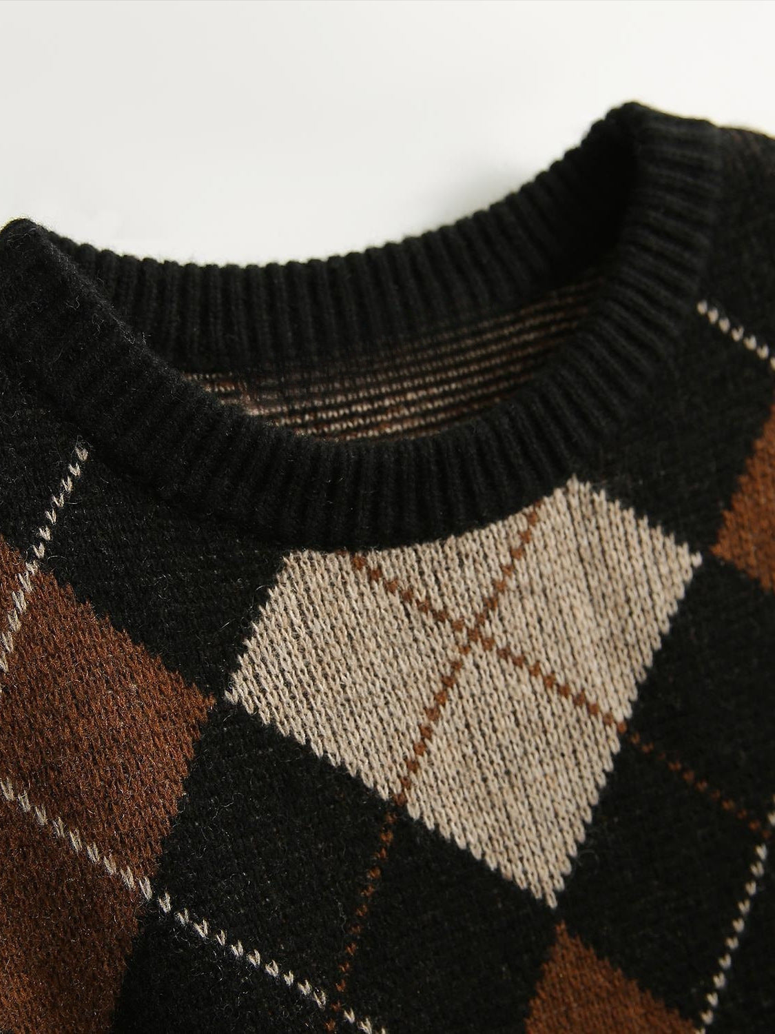 Diamond checked sweater | Hazel