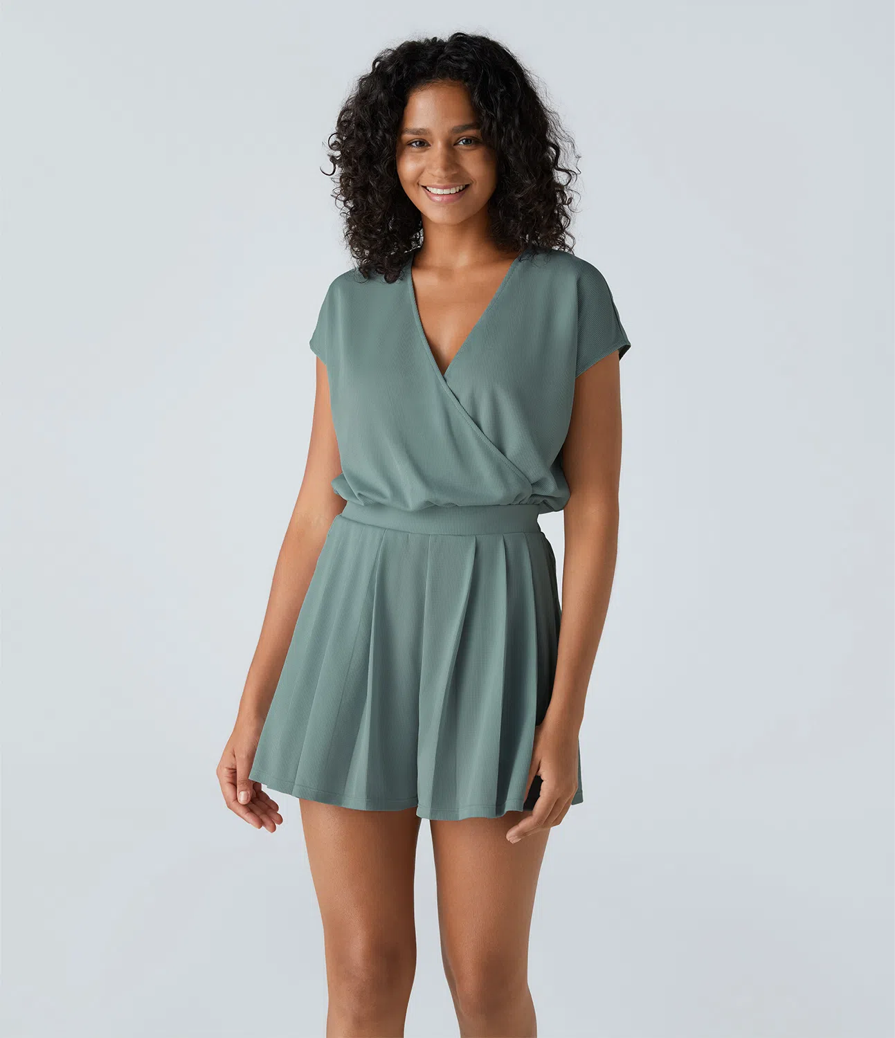 Helly | Women's short casual jumpsuit with V-neck