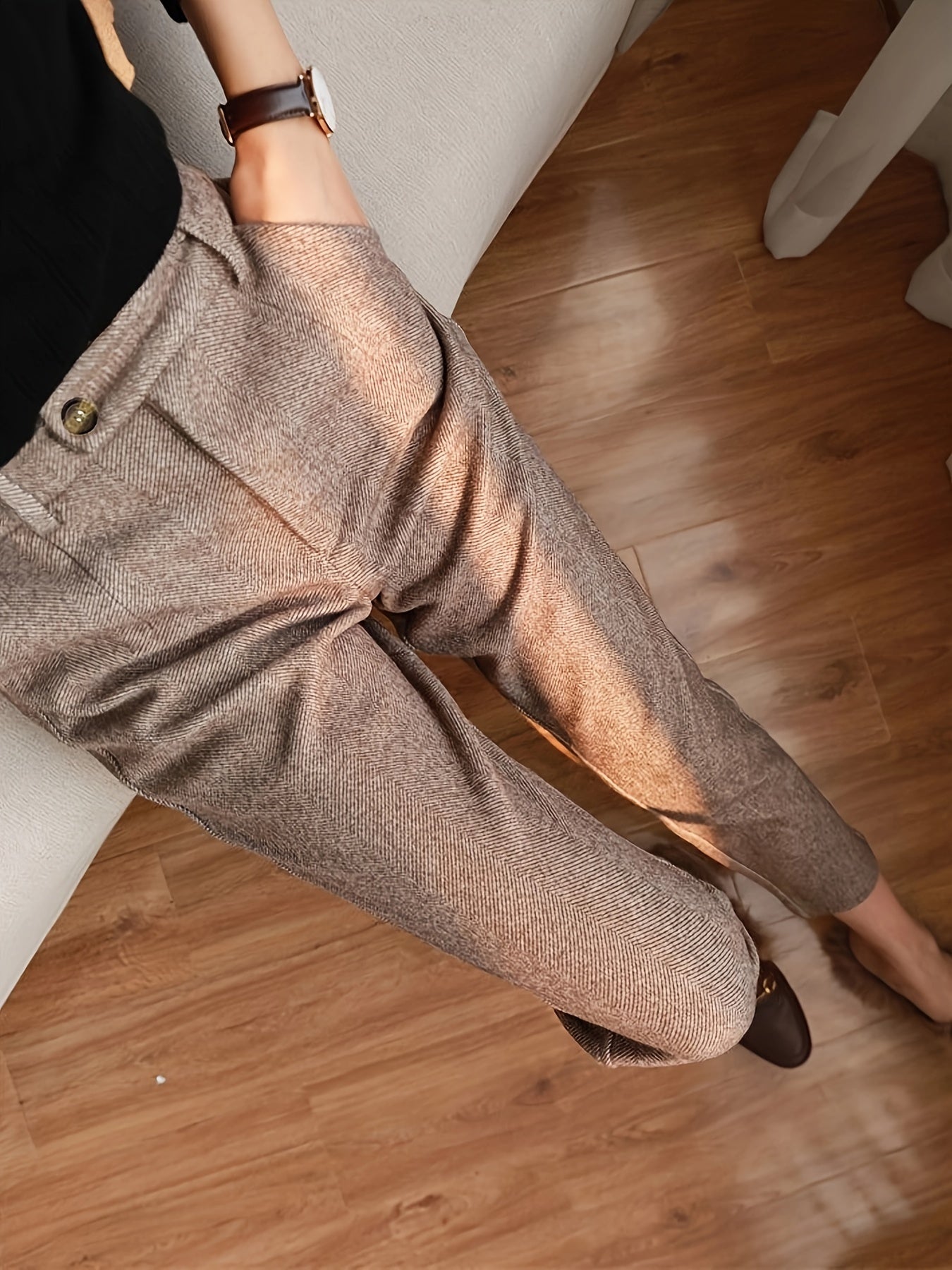 Jameson™ Fitted Herringbone Trousers