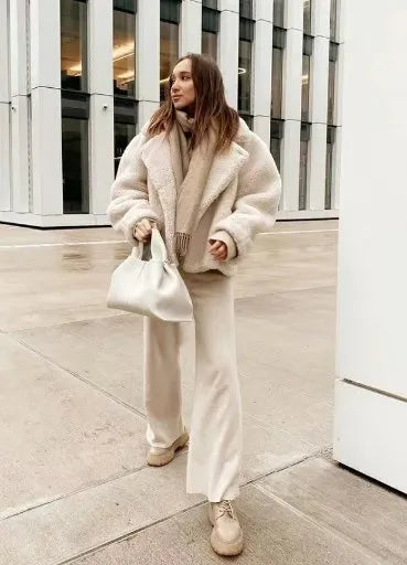 Lipi | Trendy Fur Coat Women Cream