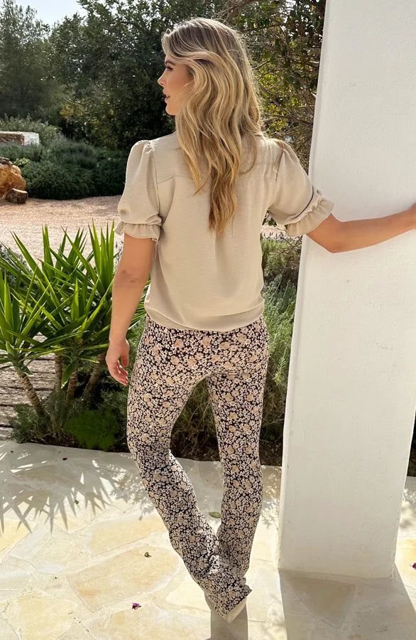 Chelsea | Flared Floral Trousers for Women