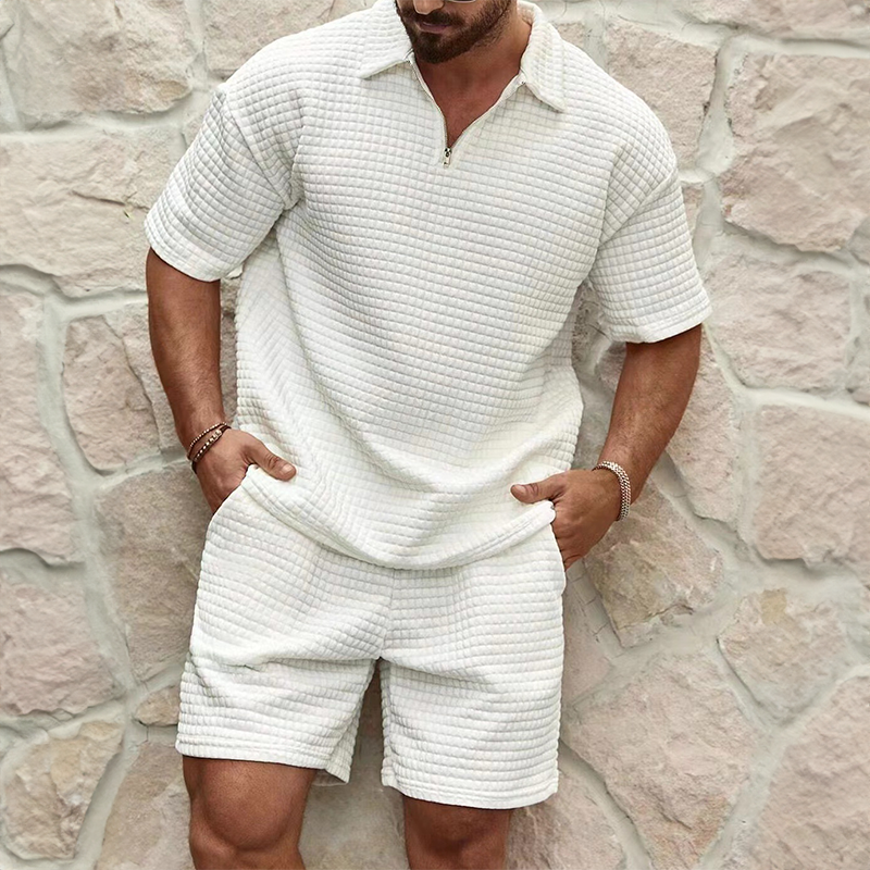 Jacket | Half-Zip Summer Set Checkered Pattern