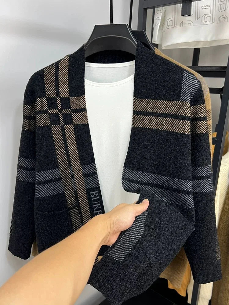 Bakir | Casual striped knitted men's jacket