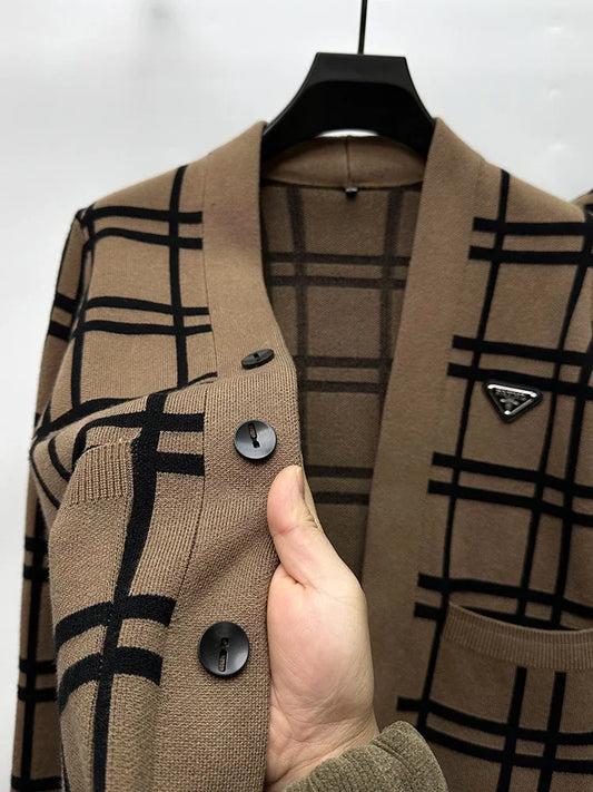 Cameron | Men's Embroidered V-Neck Sweater