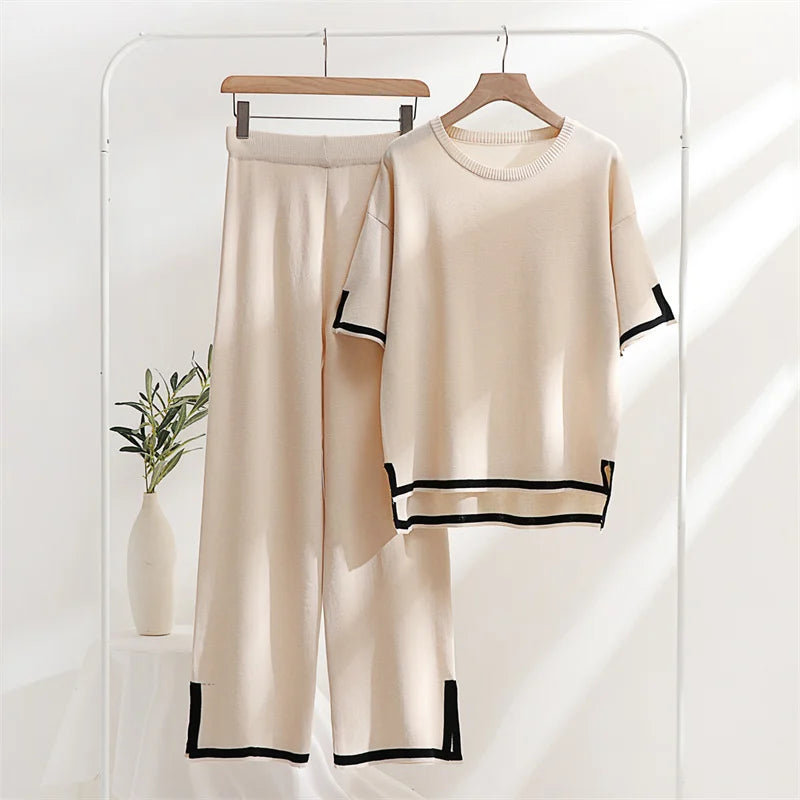 Classy Elastic Knit Lounge 2 Piece Set