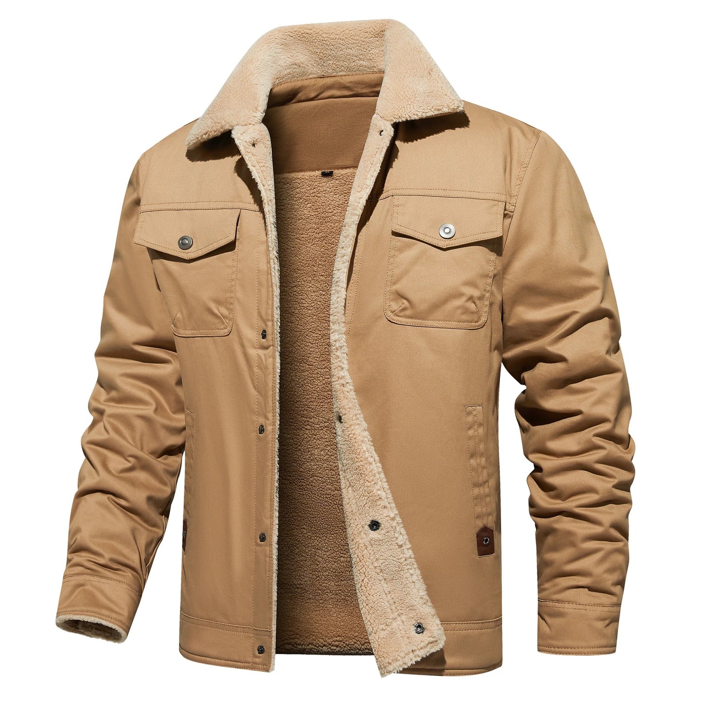 Piers | Autumn Winter Men's Jacket Casual Warm Fleece Black