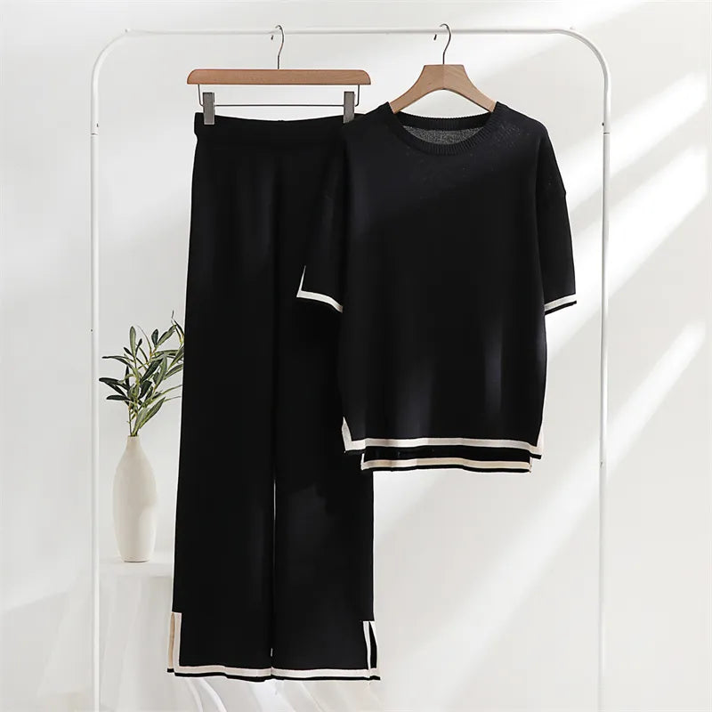 Classy Elastic Knit Lounge 2 Piece Set