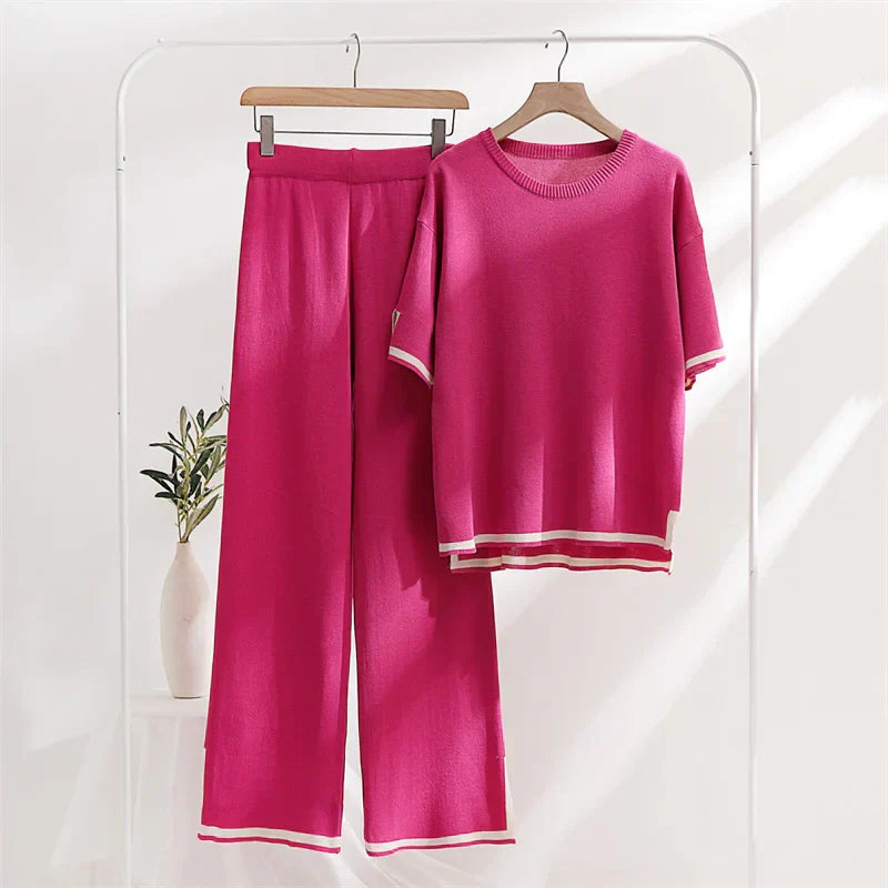 Classy Elastic Knit Lounge 2 Piece Set