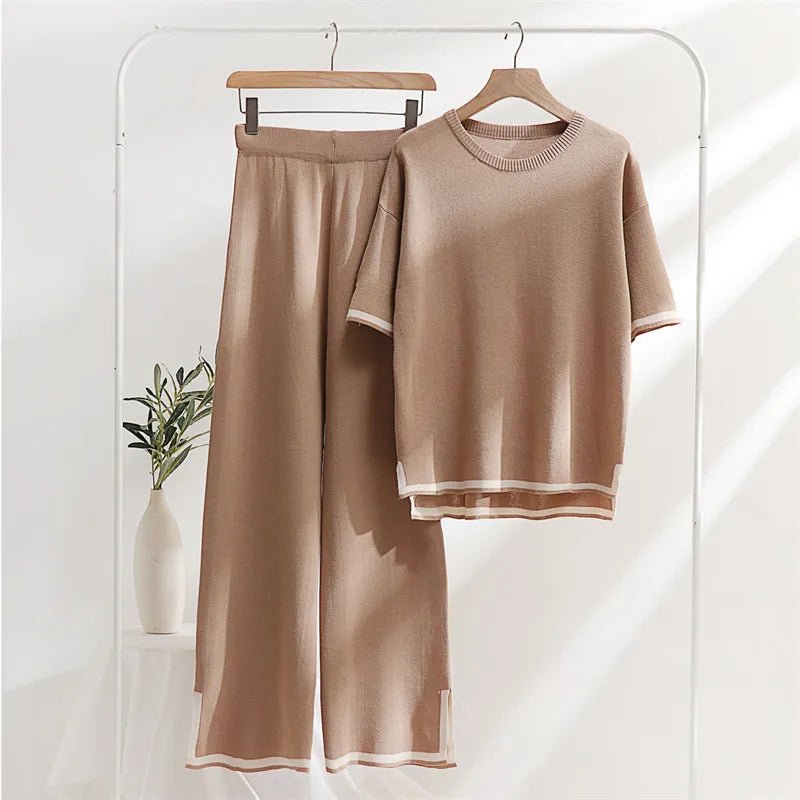 Classy Elastic Knit Lounge 2 Piece Set