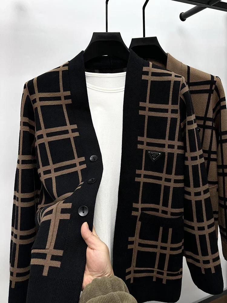 Cameron | Men's Embroidered V-Neck Sweater