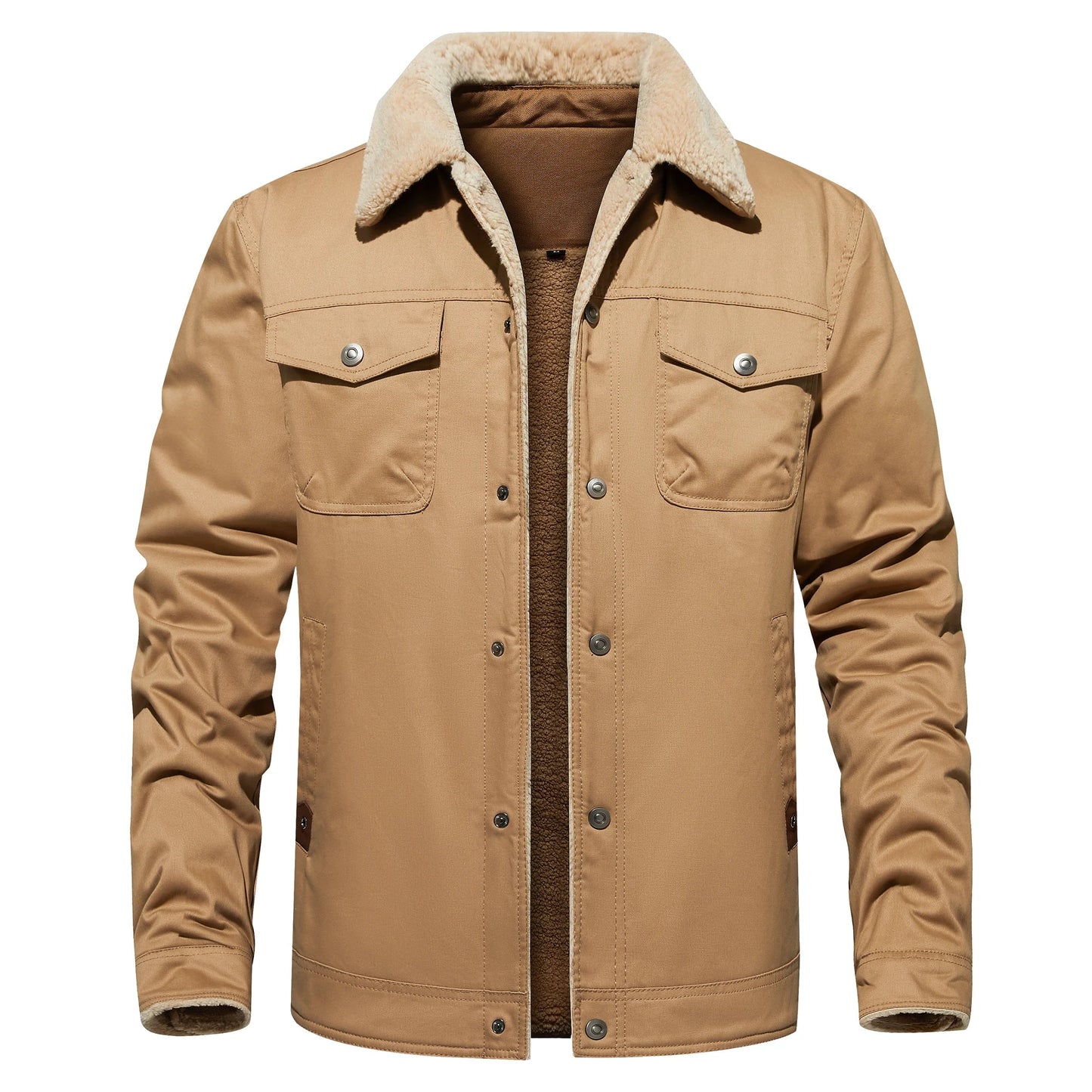 Piers | Autumn Winter Men's Jacket Casual Warm Fleece Black