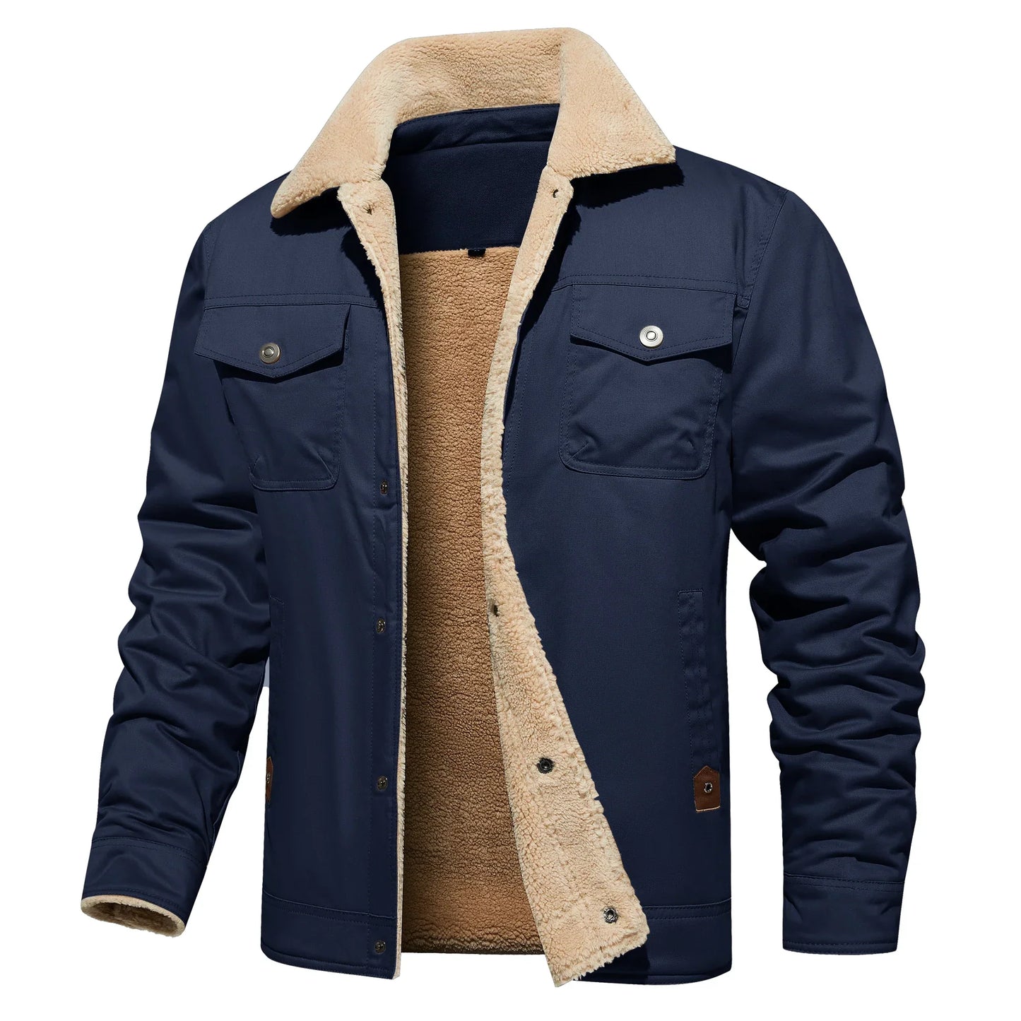Piers | Autumn Winter Men's Jacket Casual Warm Fleece Black