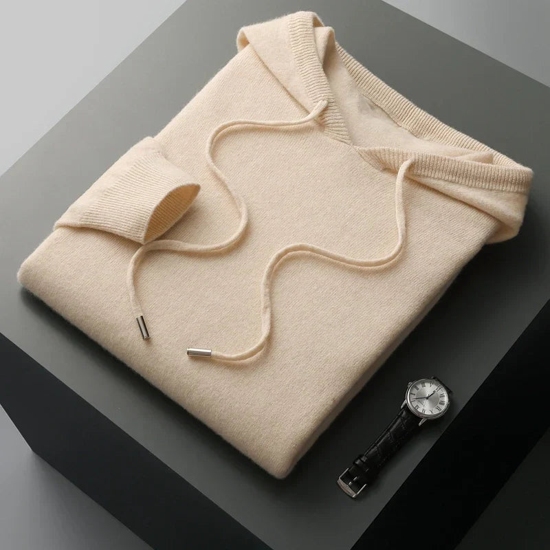 Nilo™ - Hoodie Sweater - 100% Merino Wool from Australia: Knitted Sweater for Autumn and Winter