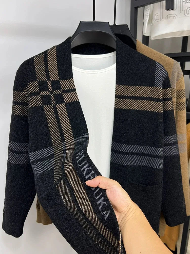 Bakir | Casual striped knitted men's jacket