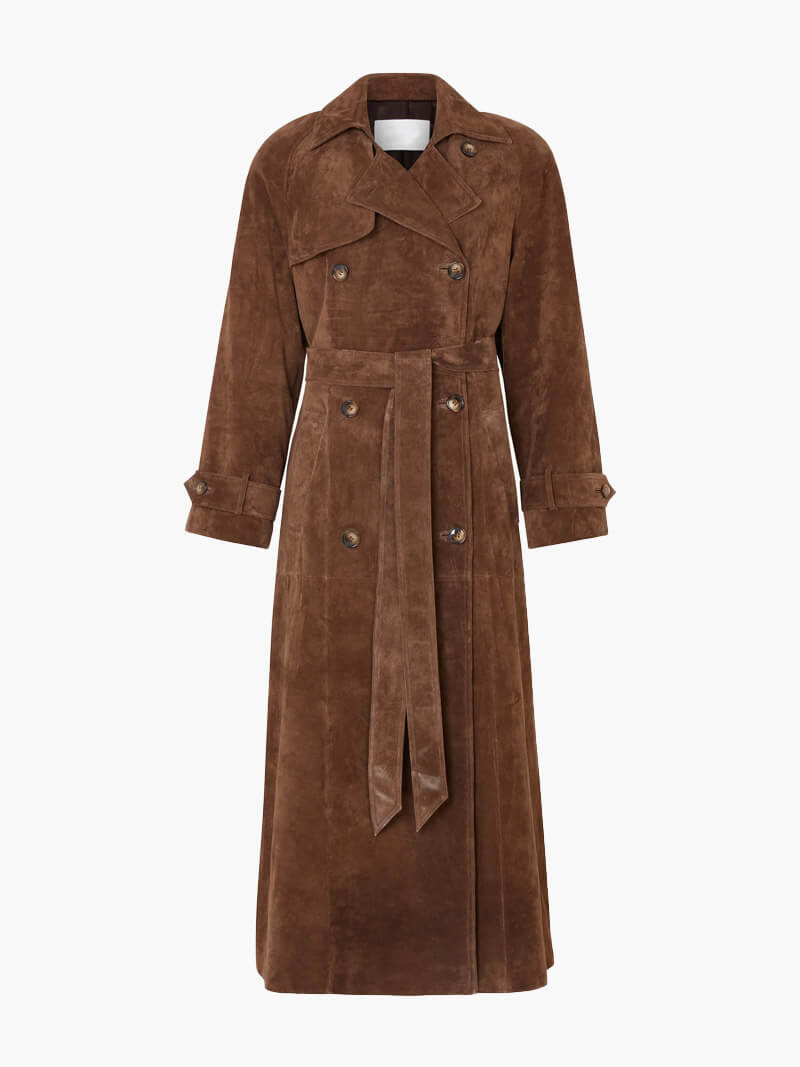 Comfortable suede trench coat for women | Gianna
