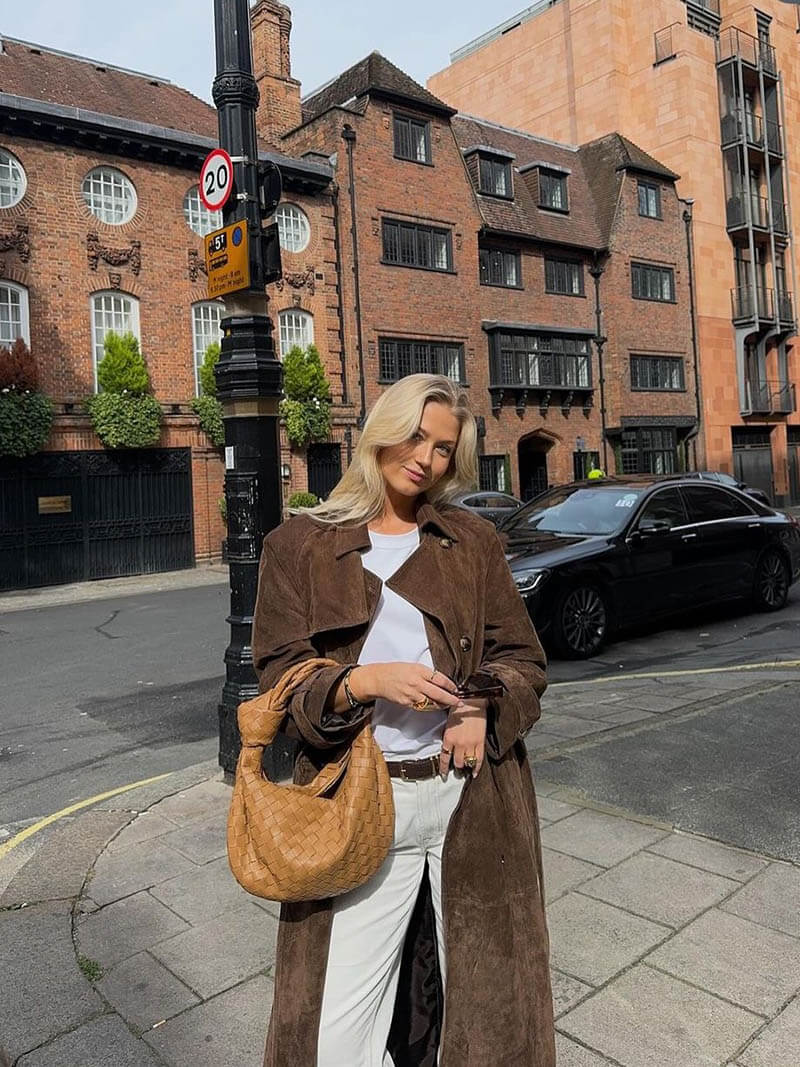 Comfortable suede trench coat for women | Gianna