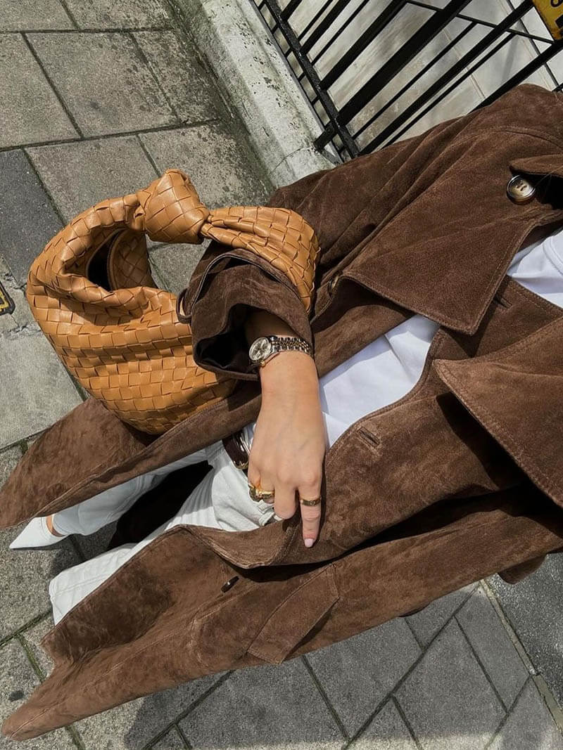 Comfortable suede trench coat for women | Gianna