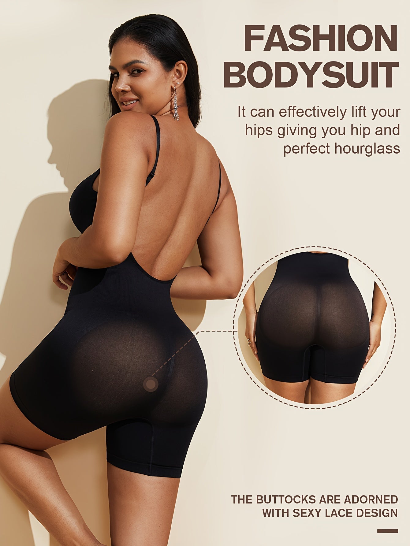 Odette™: Backless Shaping Bodysuit | with padding