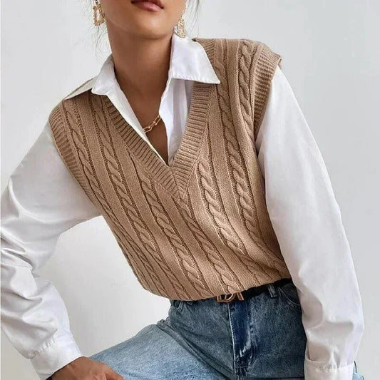 Gina - Sleeveless knitted women's cardigan