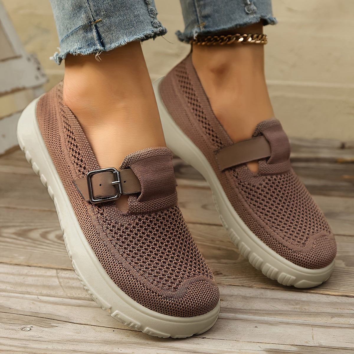 Mira - Orthopedic Stretch Slip-On with Buckle Detail