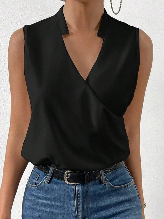 Helene | Sleeveless V-neck Shirt