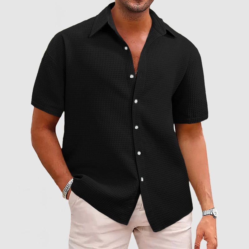 Sam | Casual Men's Shirt with Waffle Pattern