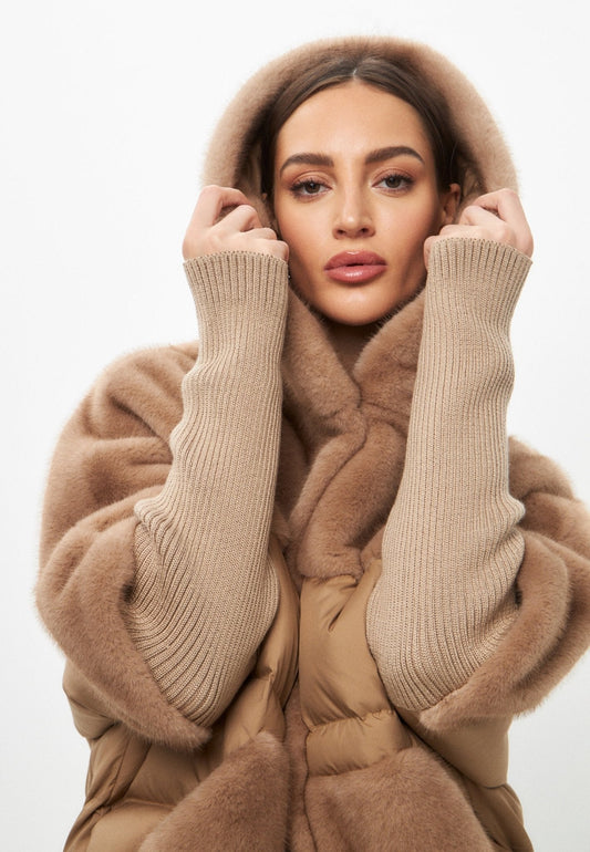 Celeste™ | Oversized Faux Fur Jacket - Beige