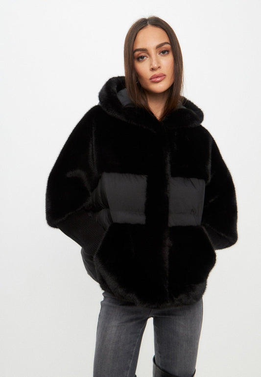 Celeste™ | Oversized Faux Fur Jacket - Black