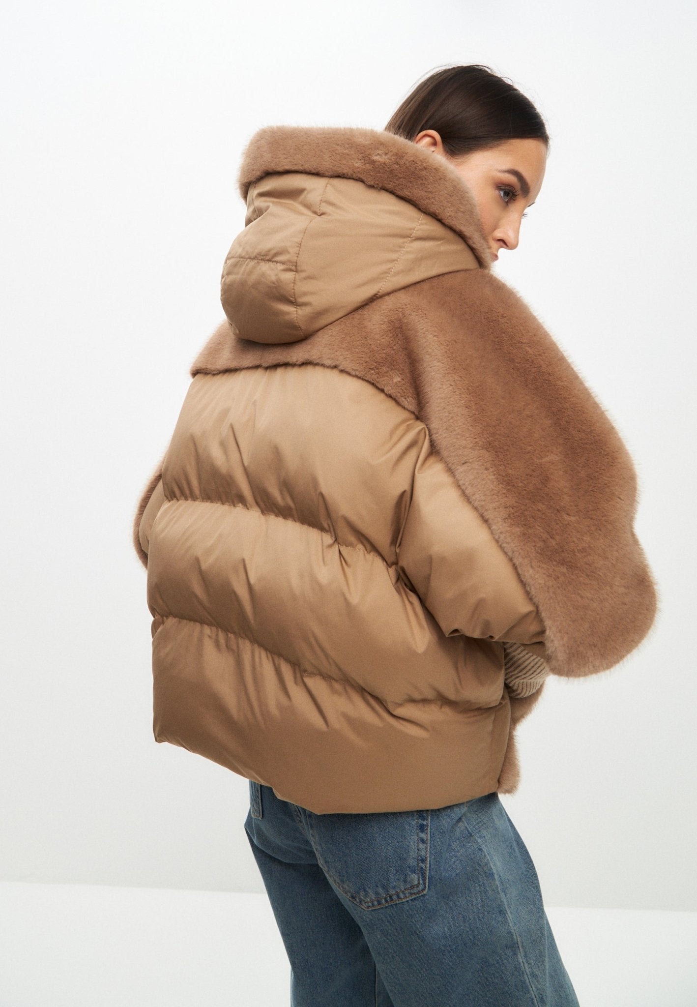 Celeste™ | Oversized Faux Fur Jacket - Beige