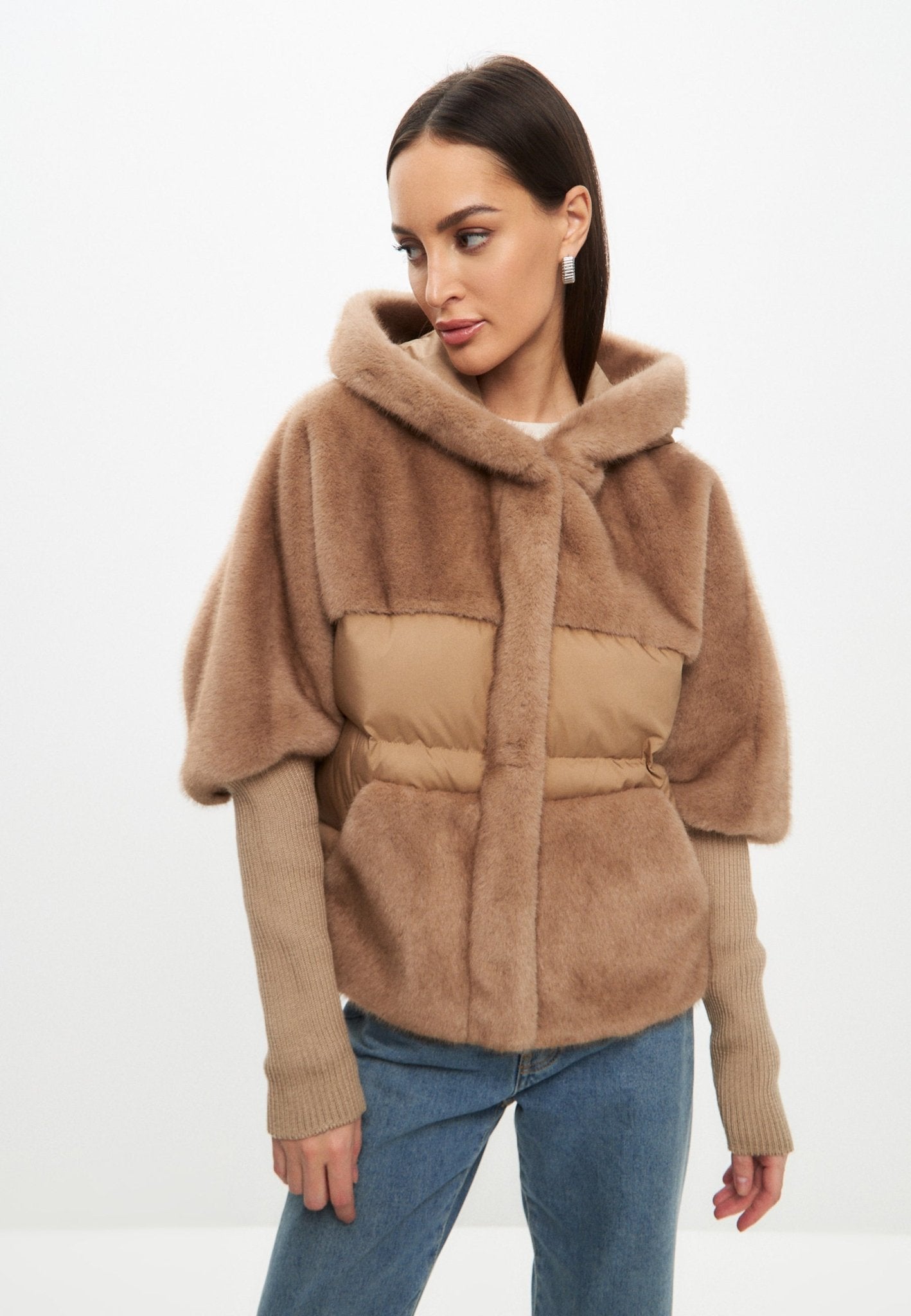 Celeste™ | Oversized Faux Fur Jacket - Beige
