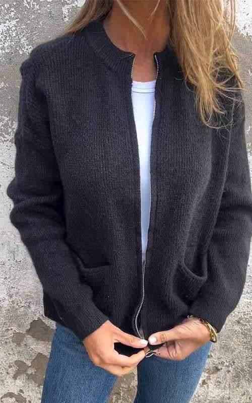 Audrey | Zipper Knitted Cardigan for Women