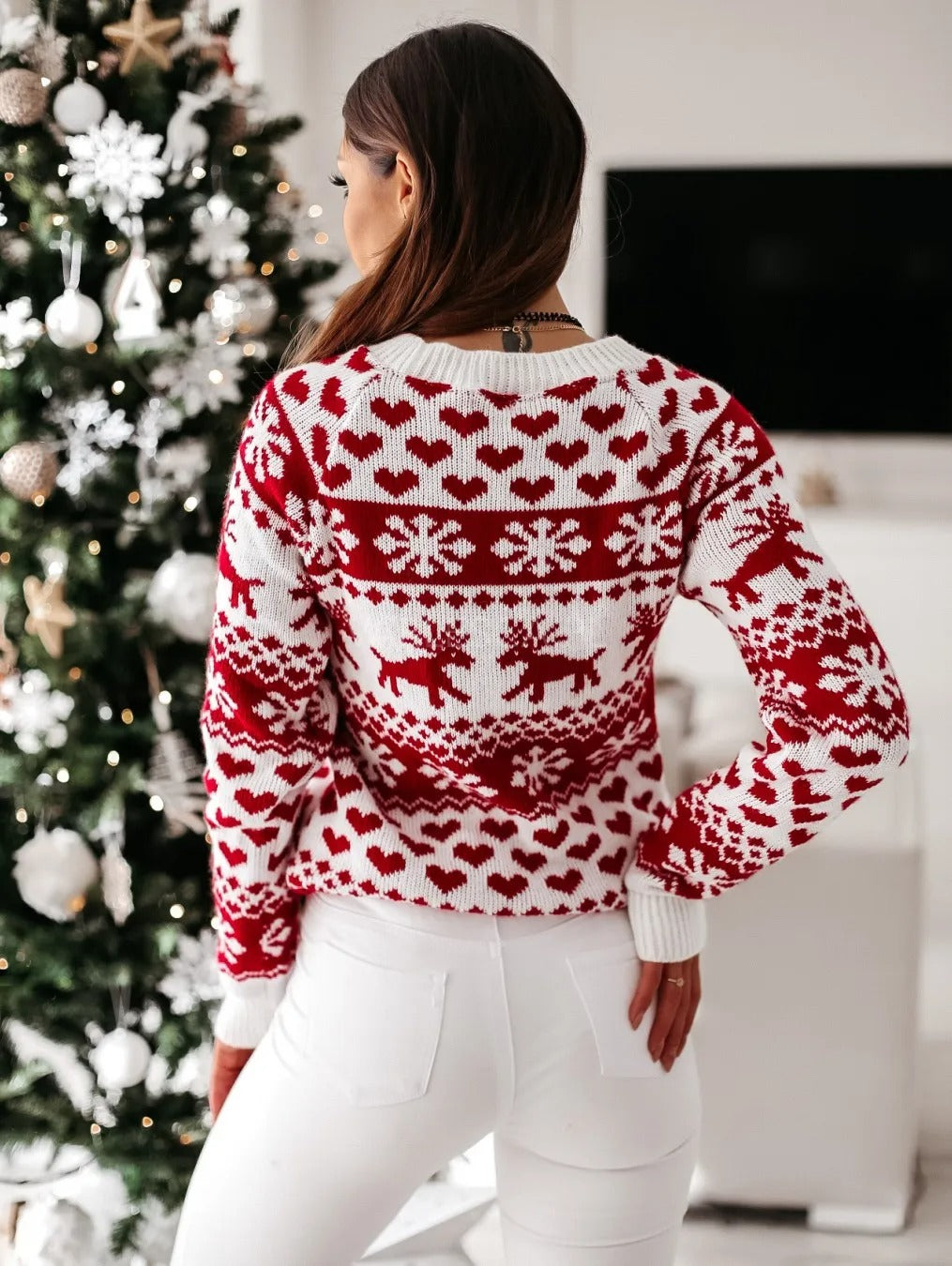 Knitted women's Christmas sweater