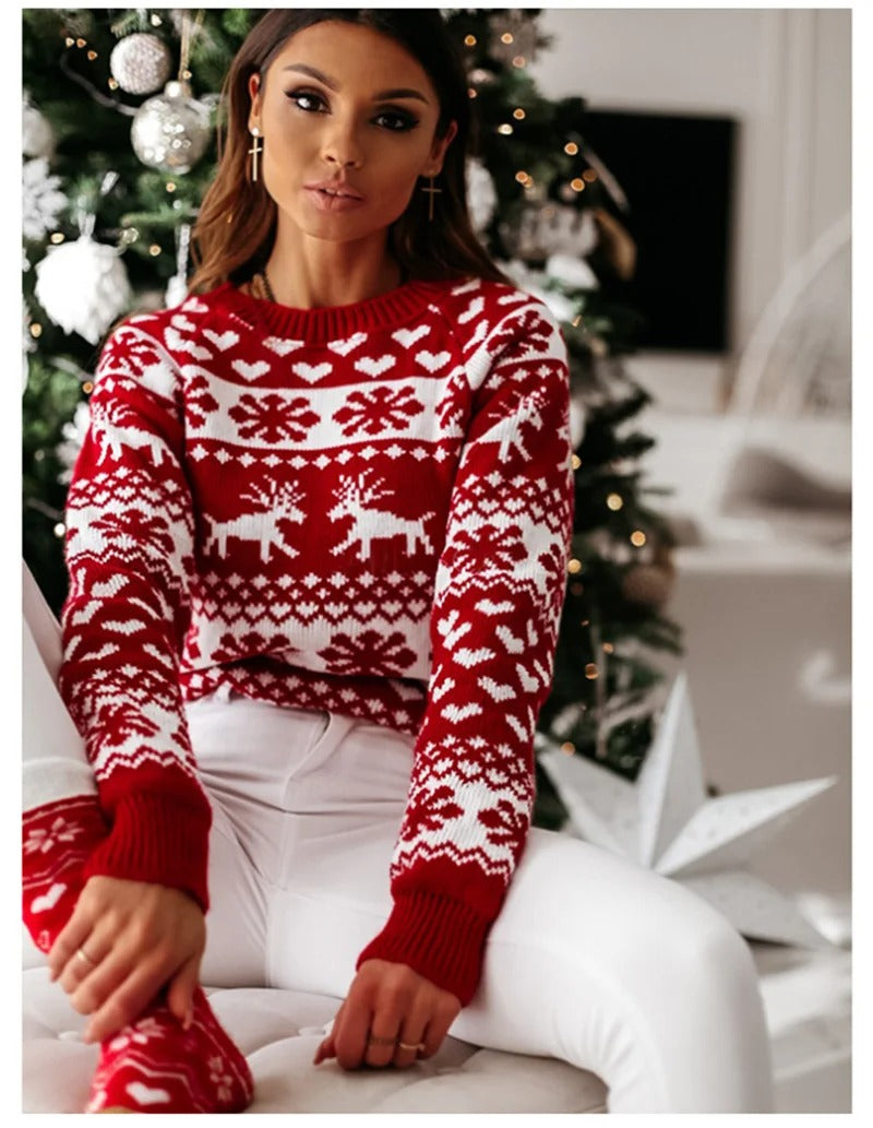 Knitted women's Christmas sweater