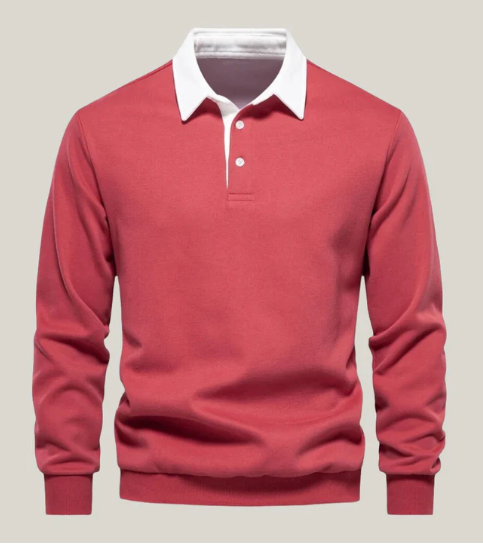 Ronny | Modern basic long-sleeved polo shirt