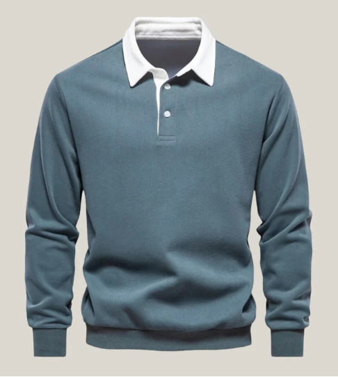 Ronny | Modern basic long-sleeved polo shirt